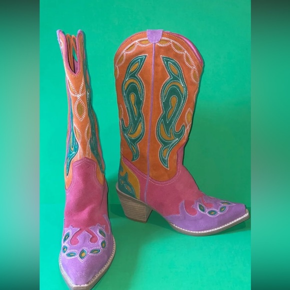 NEW Free People x Jeffrey Campbell Back on Stage Western Boots Coastal Cowgirl - Picture 3 of 7